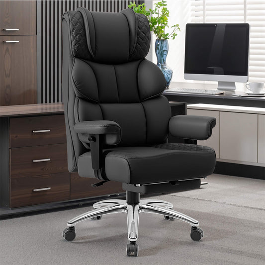 Widened Big and Tall Leather Executive Back Support Office Chair 309