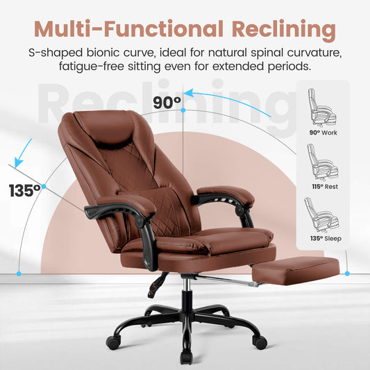 Ergonomic Executive Office Chair with Footrest & Lumbar Support SDA003