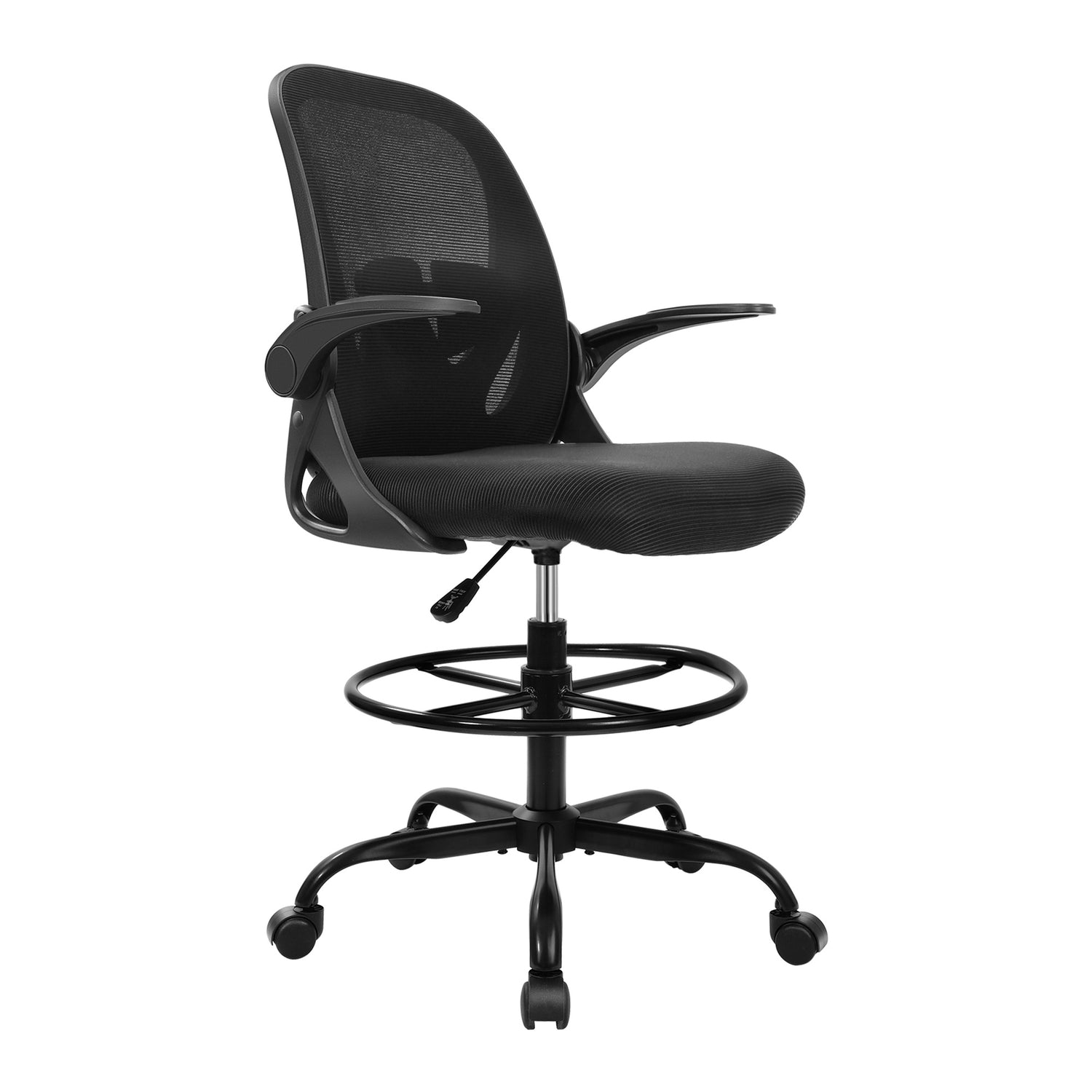 Ergonomischer Zeichenstuhl mit verstellbarem Fußring und hochklappbaren Armlehnen 934Z