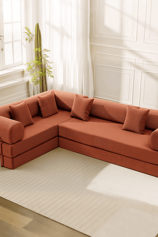 Combination Corner Sofa with High-Rebound Density Sponge
