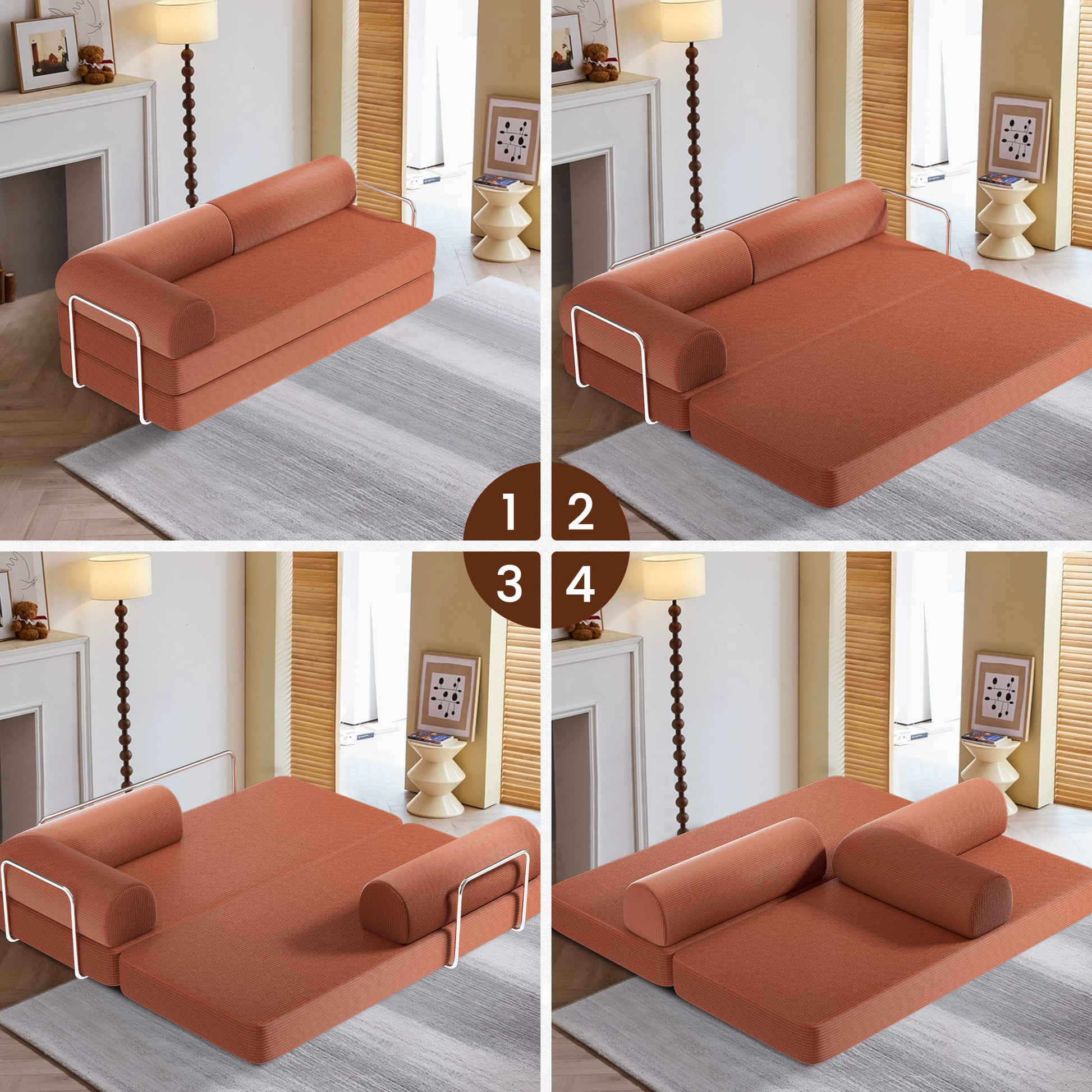 Combination Corner Sofa with High-Rebound Density Sponge