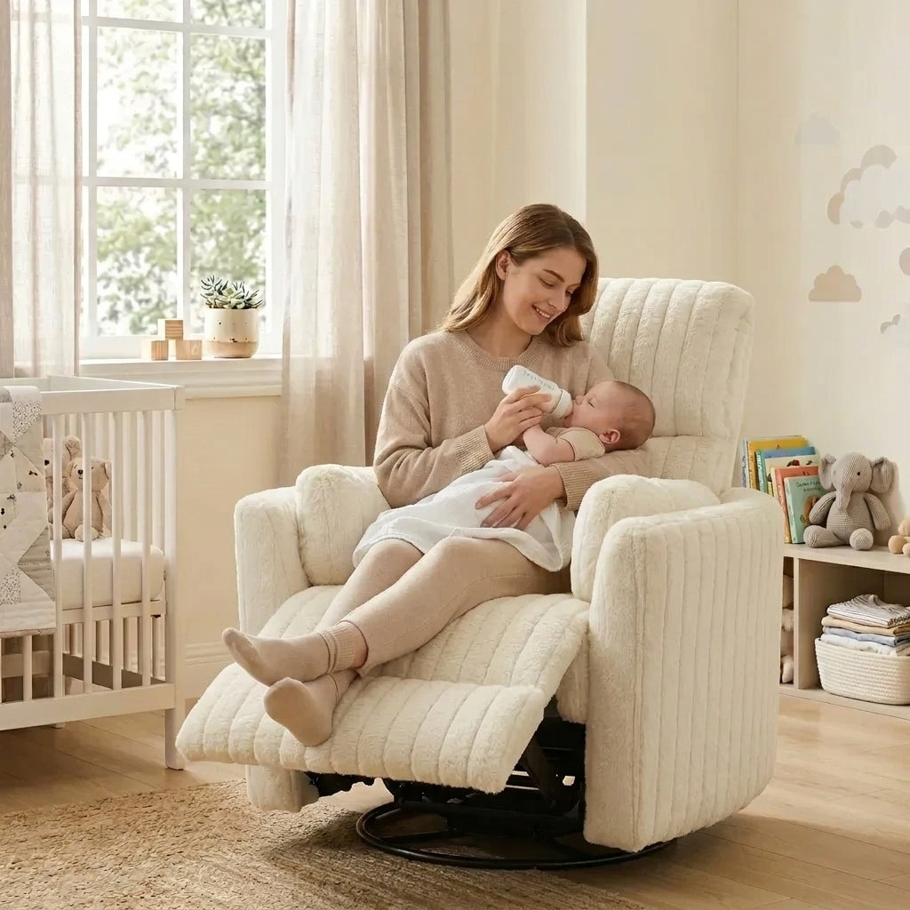 Nursery Power Glider Recliner Chair with USB Ports and Footrest