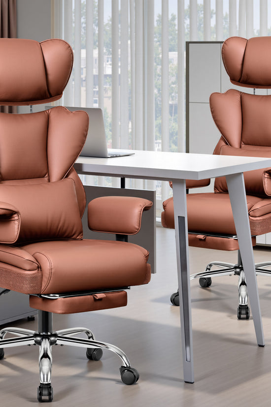 Big & Tall Leather Office Chair with 3D Adjustable Headrest & Armrests 312