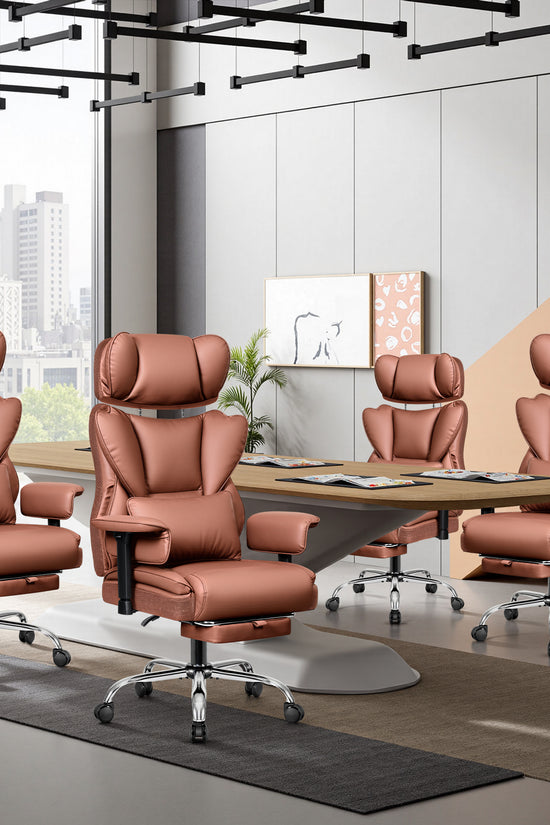 Big & Tall Leather Office Chair with 3D Adjustable Headrest & Armrests 312