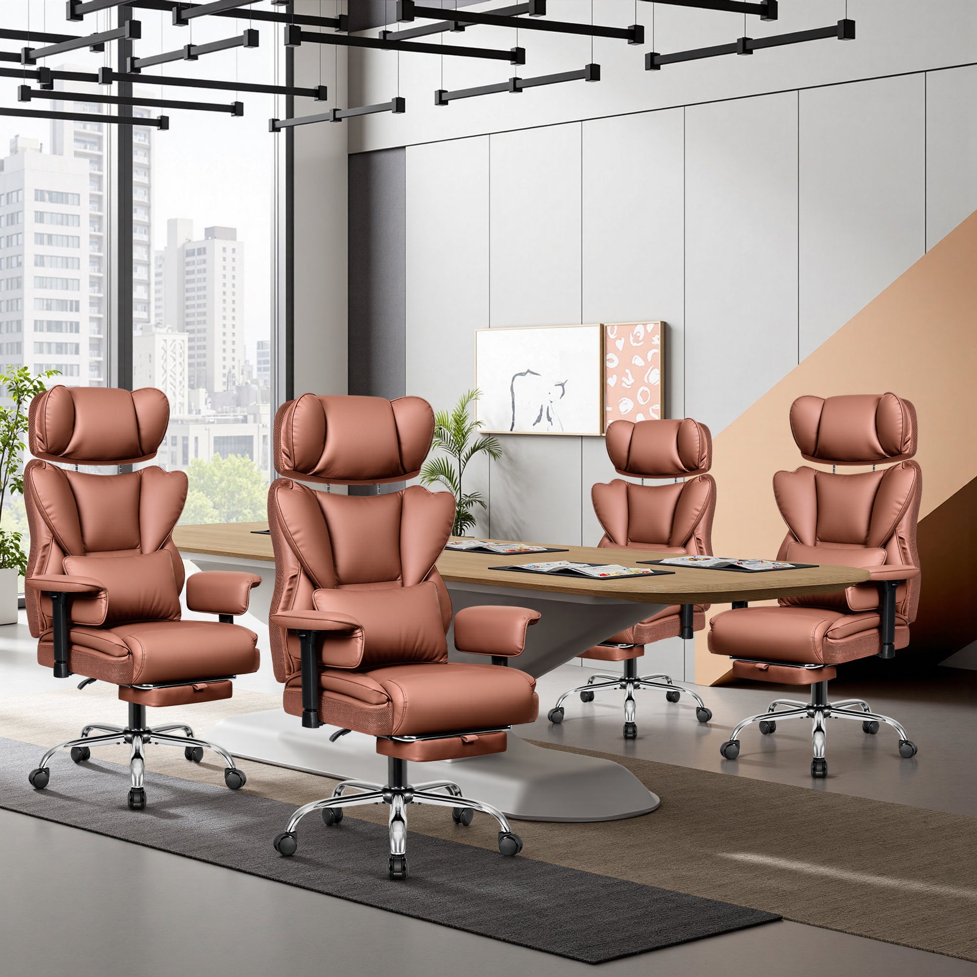 Big & Tall Leather Office Chair with 3D Adjustable Headrest & Armrests 312