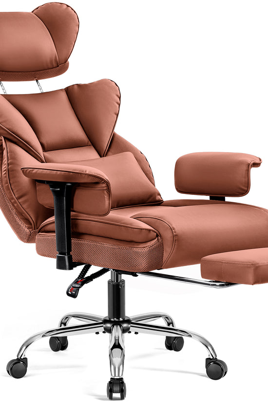 Big & Tall Leather Office Chair with 3D Adjustable Headrest & Armrests 312