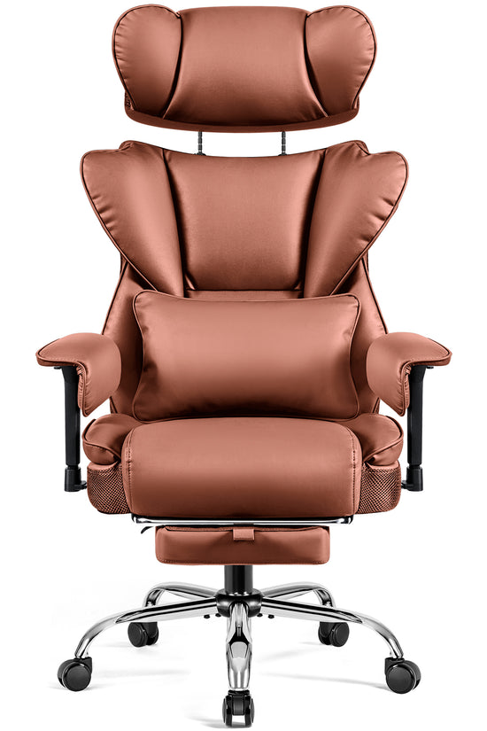 Big & Tall Leather Office Chair with 3D Adjustable Headrest & Armrests 312