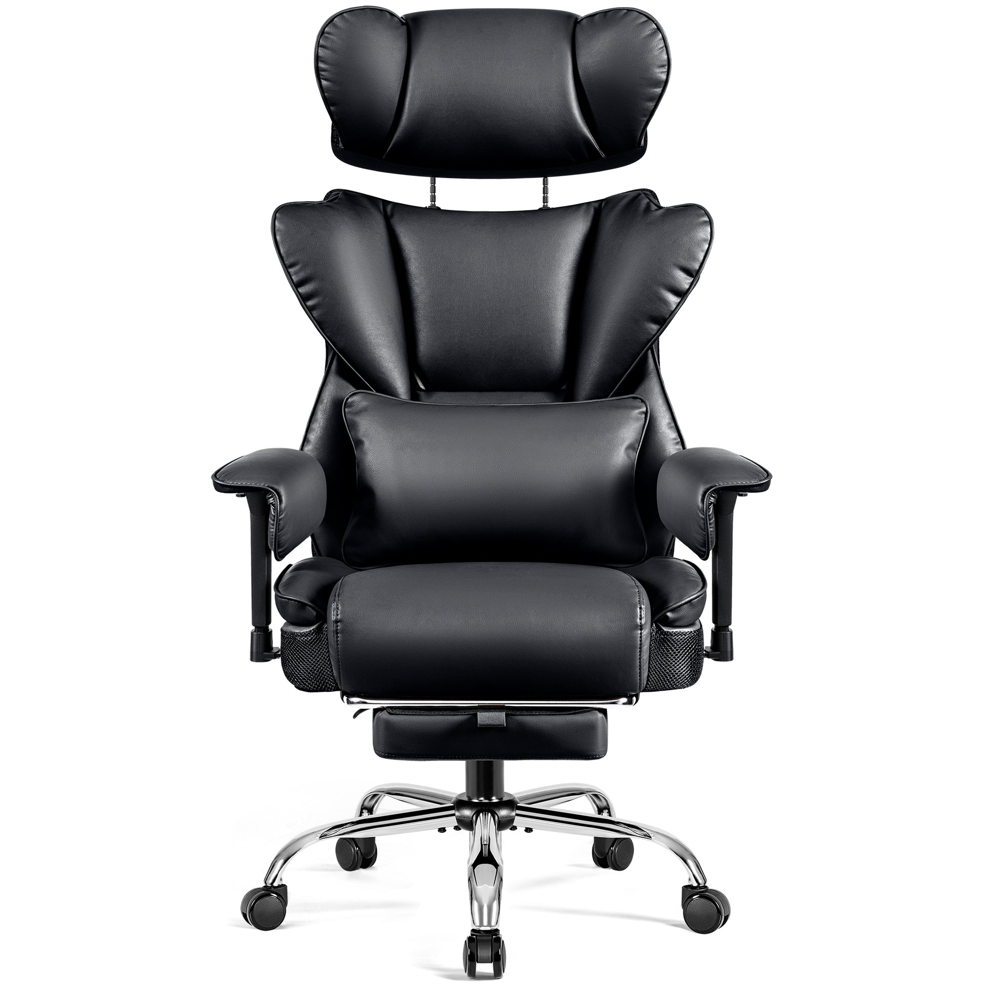 Big & Tall Leather Office Chair with 3D Adjustable Headrest & Armrests 312