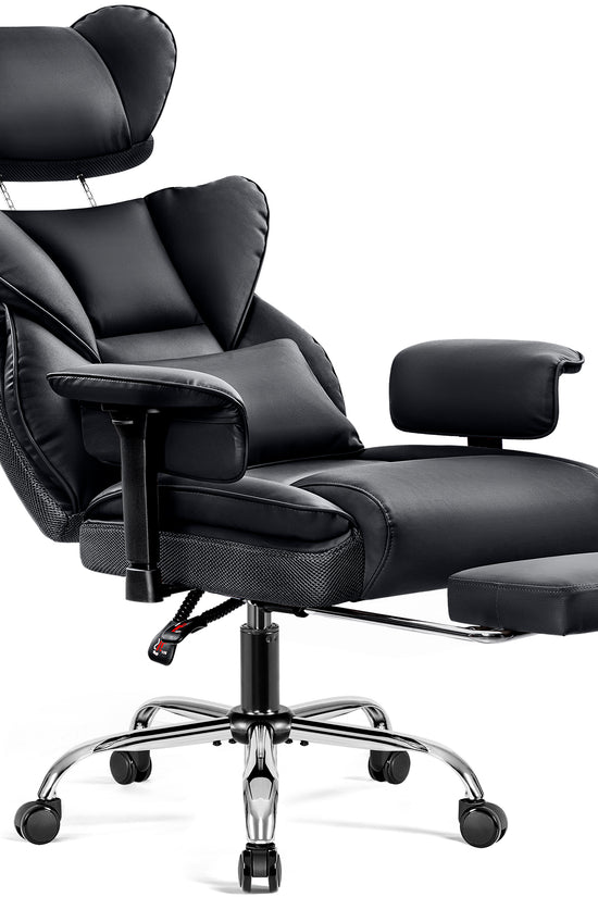 Big & Tall Leather Office Chair with 3D Adjustable Headrest & Armrests 312