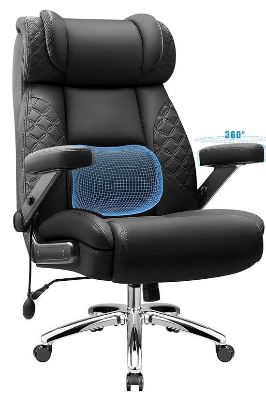 Widened Big and Tall Leather Executive Back Support Office Chair 309