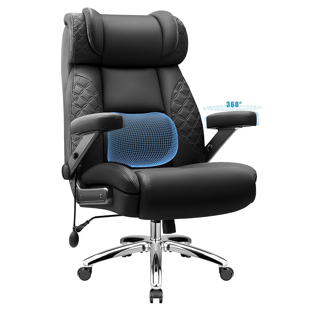 Widened Big and Tall Leather Executive Back Support Office Chair 309