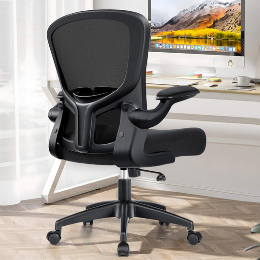 Ergonomic Office Chair with Adjustable Lumbar Support Flip-up Armrests 936-C