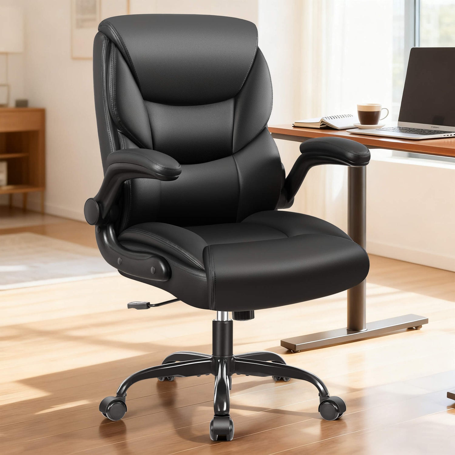 Ergonomic PU Office Chair with Flip-Up Arms & Adjustable Height MP260