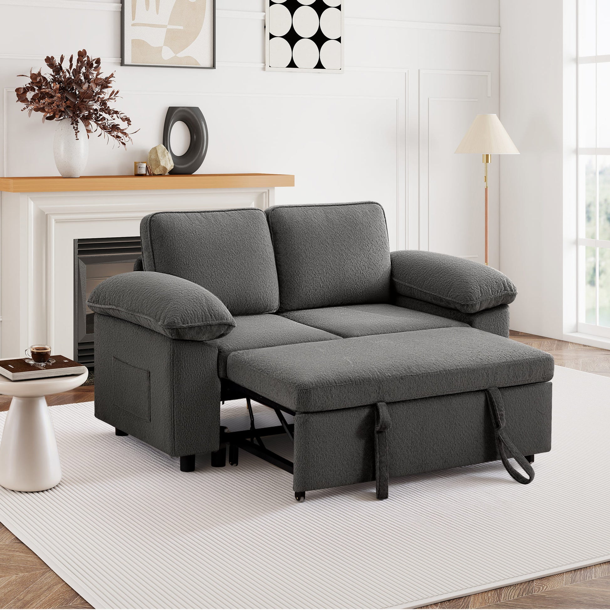 7-Seater Modular Sectional Sofa Couch with Pull-Out Sleeper and Storage