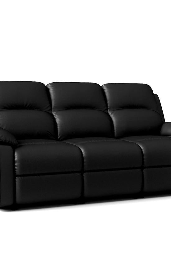 Leather Manual Recliner Sofa with Smooth Recline and Footrest