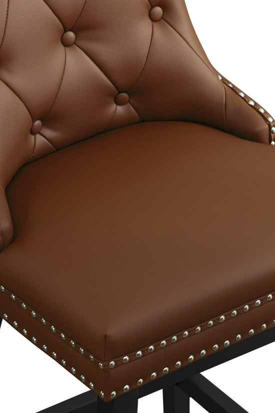 Swivel Bar Stools with Backs and Solid Wood Legs Set of 2