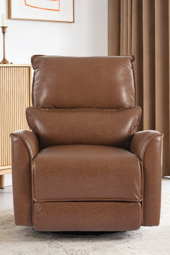 Modern Leather Power Swivel Rocker Recliner Chair
