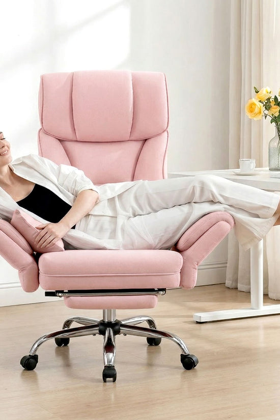 Ergonomic Velvet Office Chair with Wide Cross and Flip-Up Arms
