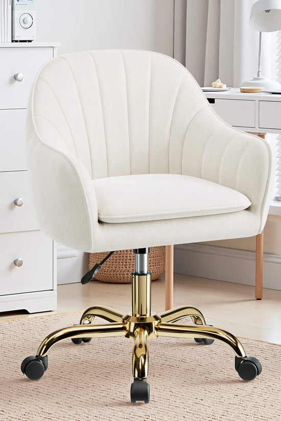 Modern Vanity Chair with Adjustable Height and Comfy Back Support