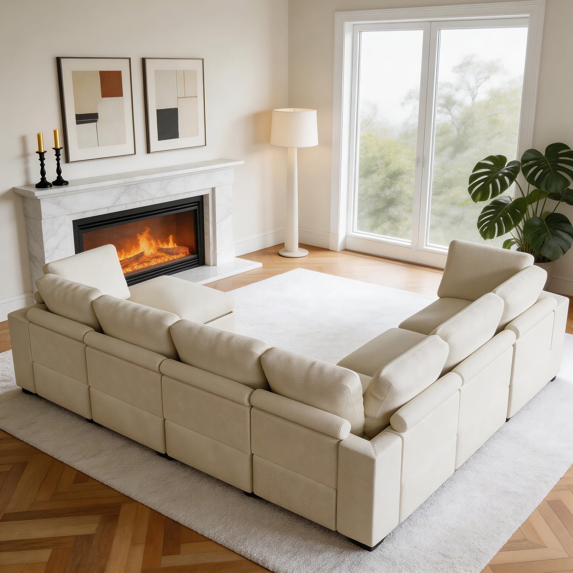 5-seat Modular Sectional Sofa with Hidden Storage