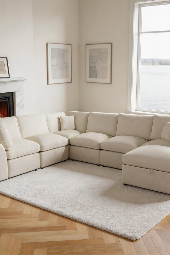5-seat Modular Sectional Sofa with Hidden Storage