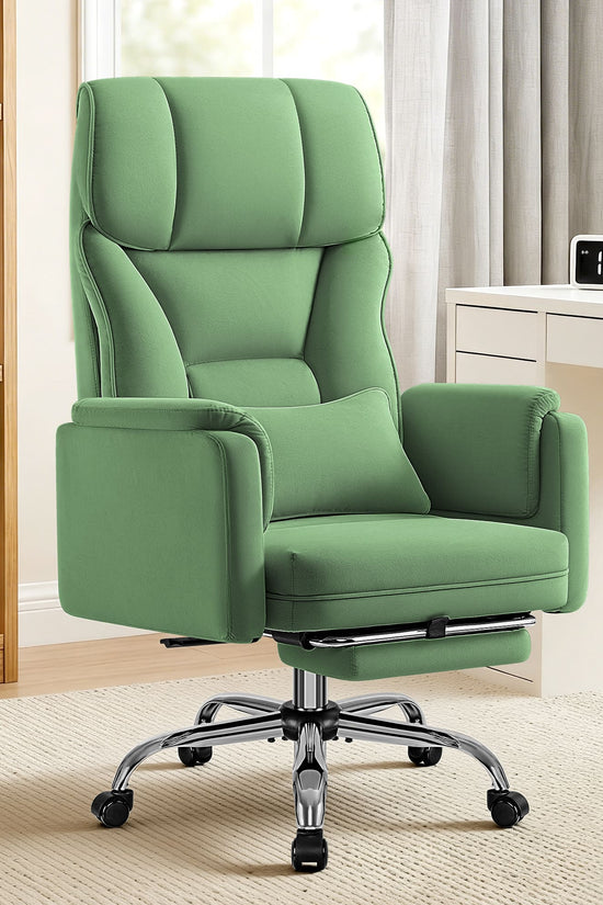 Ergonomic Velvet Office Chair with Wide Cross and Flip-Up Arms