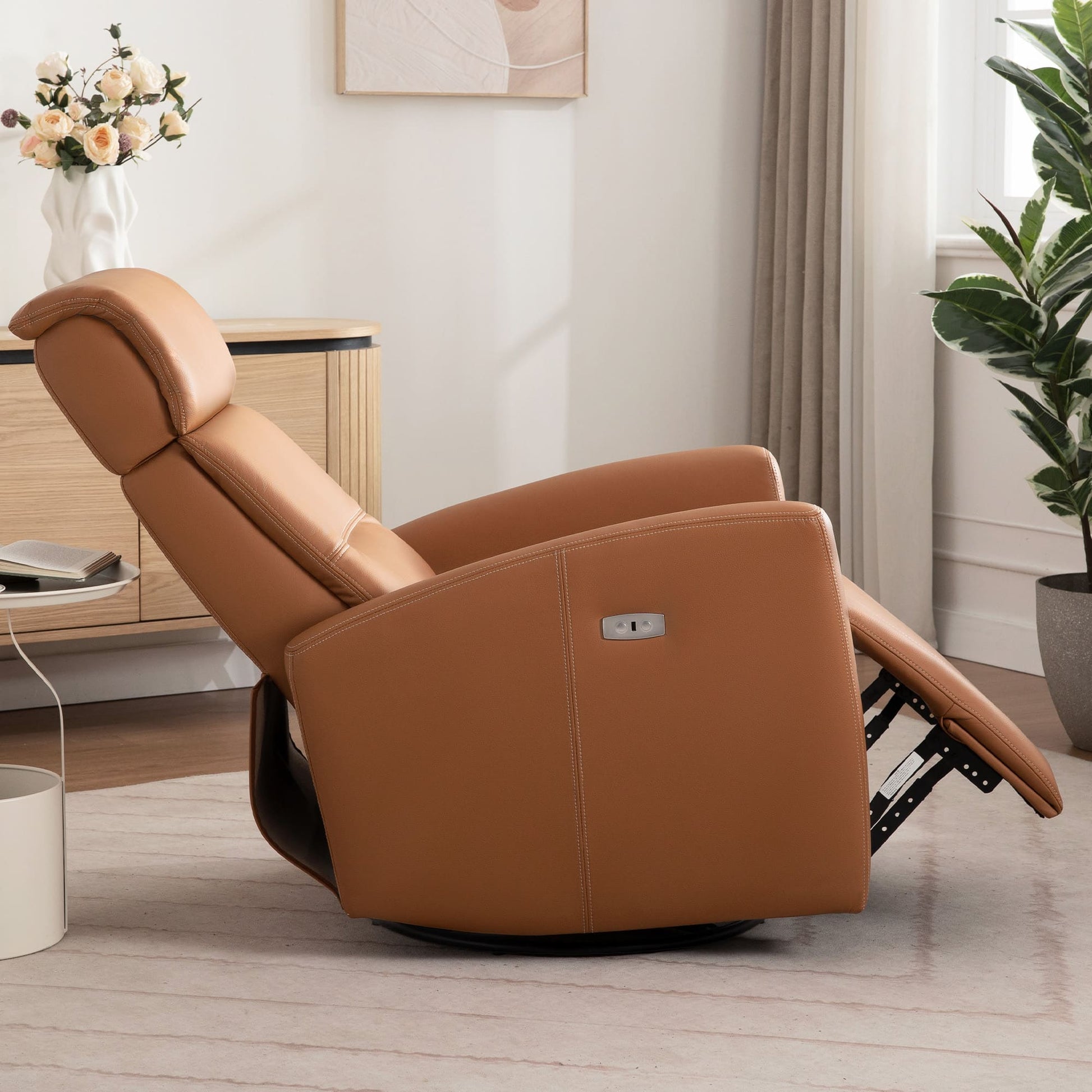 Power Swivel Recliner with Adjustable Headrest 6938