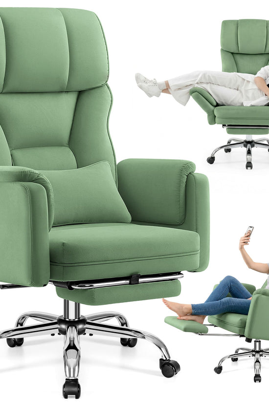 Ergonomic Velvet Office Chair with Wide Cross and Flip-Up Arms