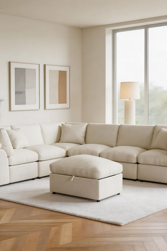 5-seat Modular Sectional Sofa with Hidden Storage