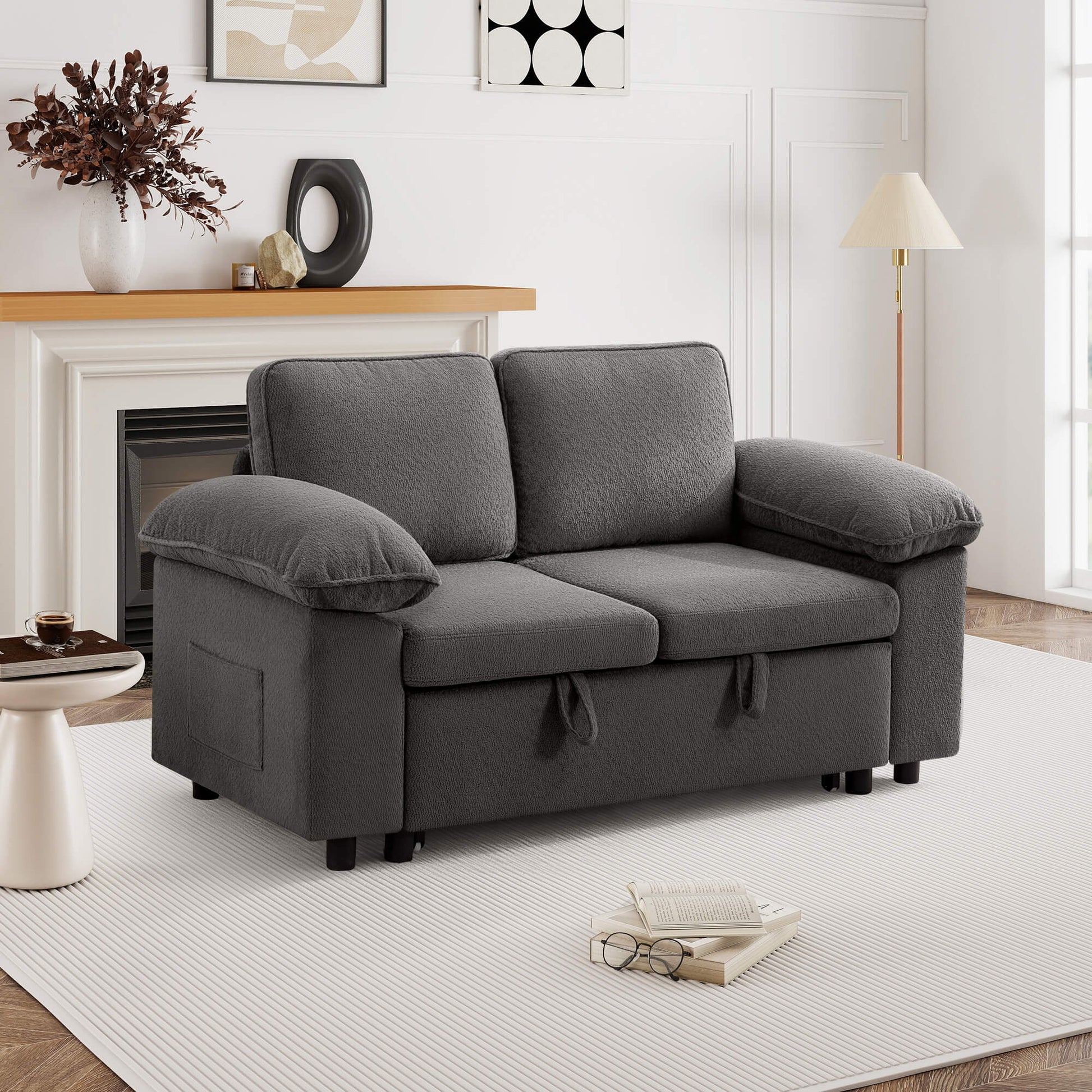 7-Seater Modular Sectional Sofa Couch with Pull-Out Sleeper and Storage