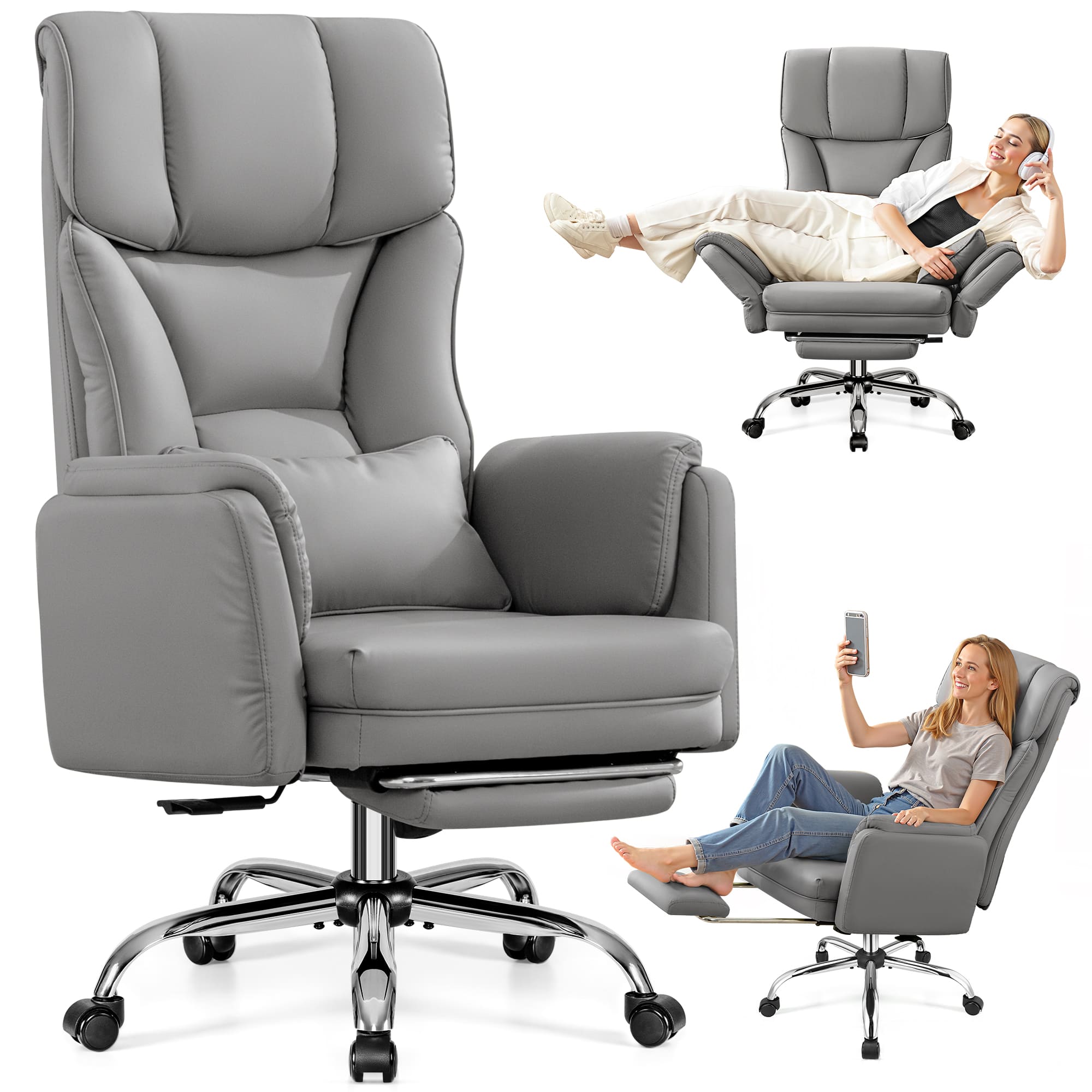 だいページ　チェア Big and Tall Executive Office Chair with Ergonomic Lumbar Support