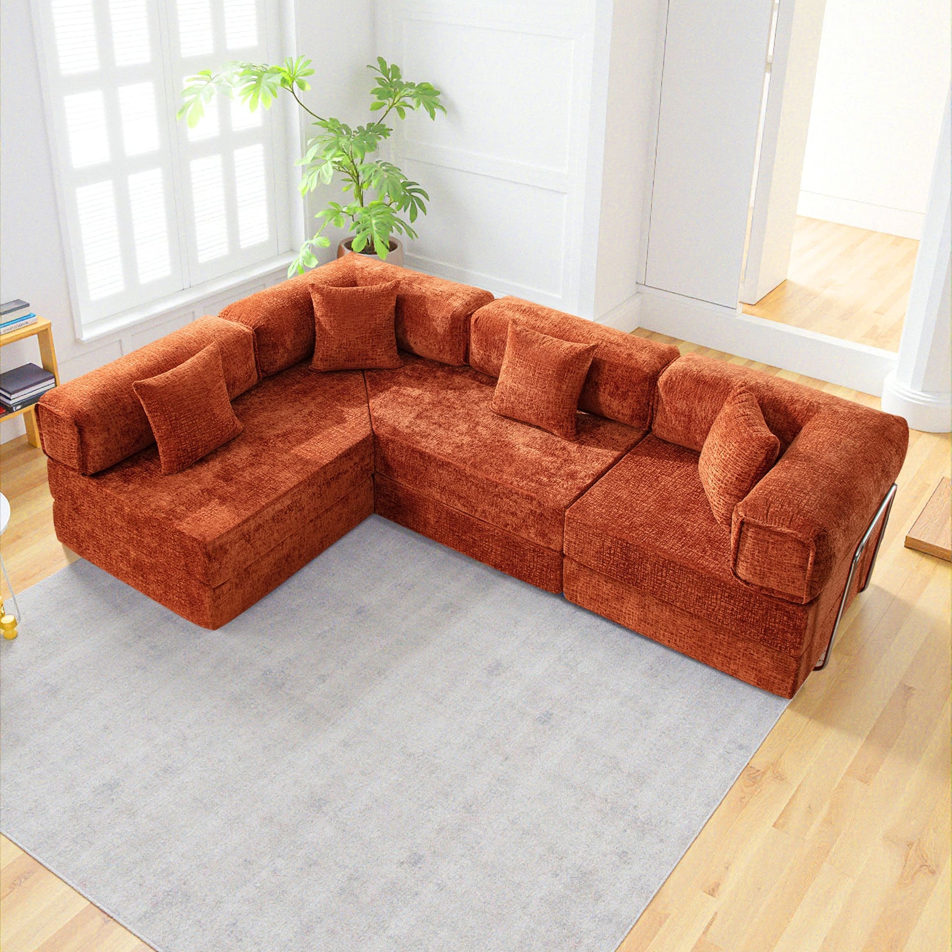 L-Shaped 106.3" W Modular Sectional Sofa Couch