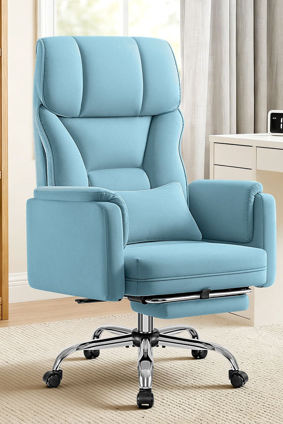 Ergonomic Velvet Office Chair with Wide Cross and Flip-Up Arms