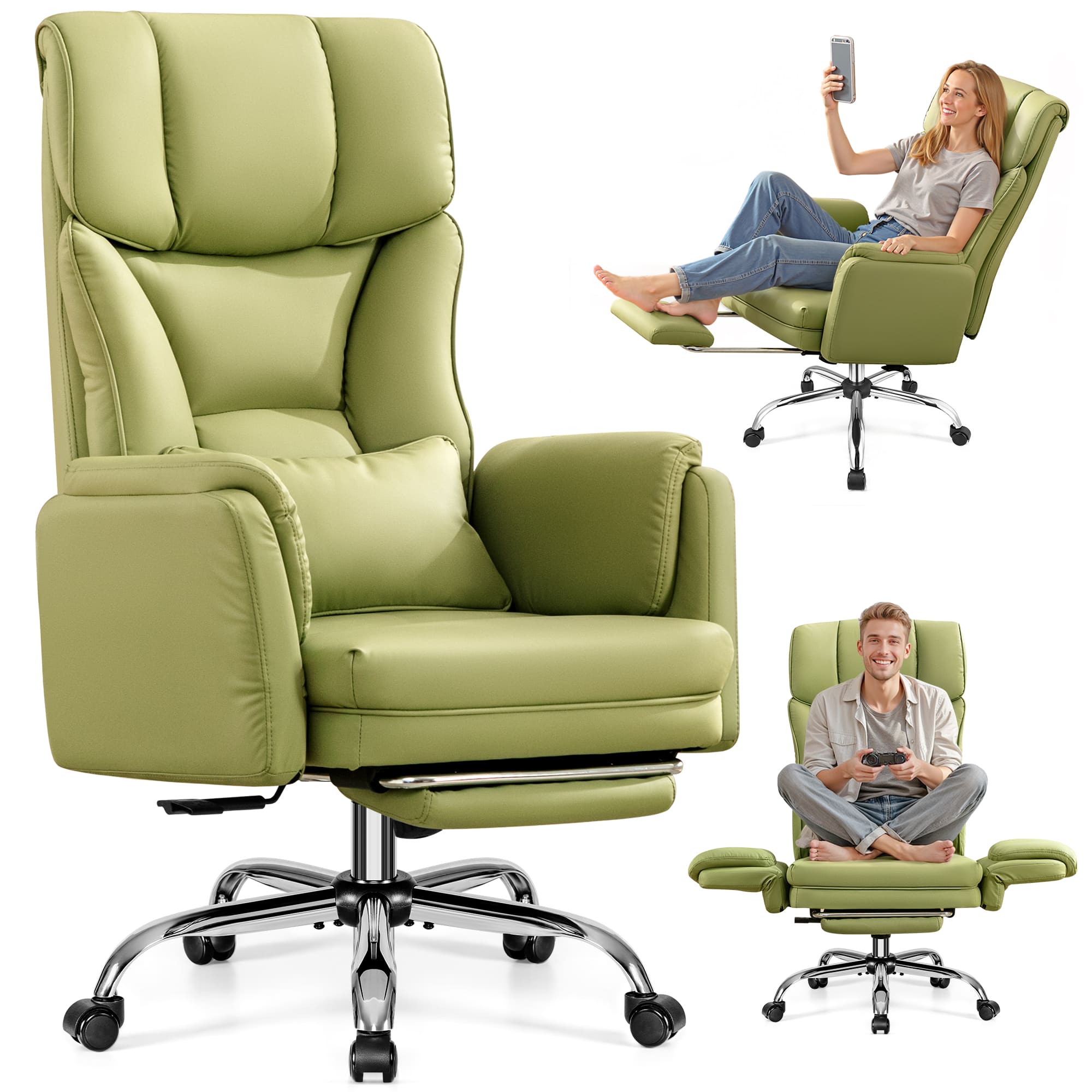 Big and Tall Executive Office Chair with Ergonomic Lumbar Support