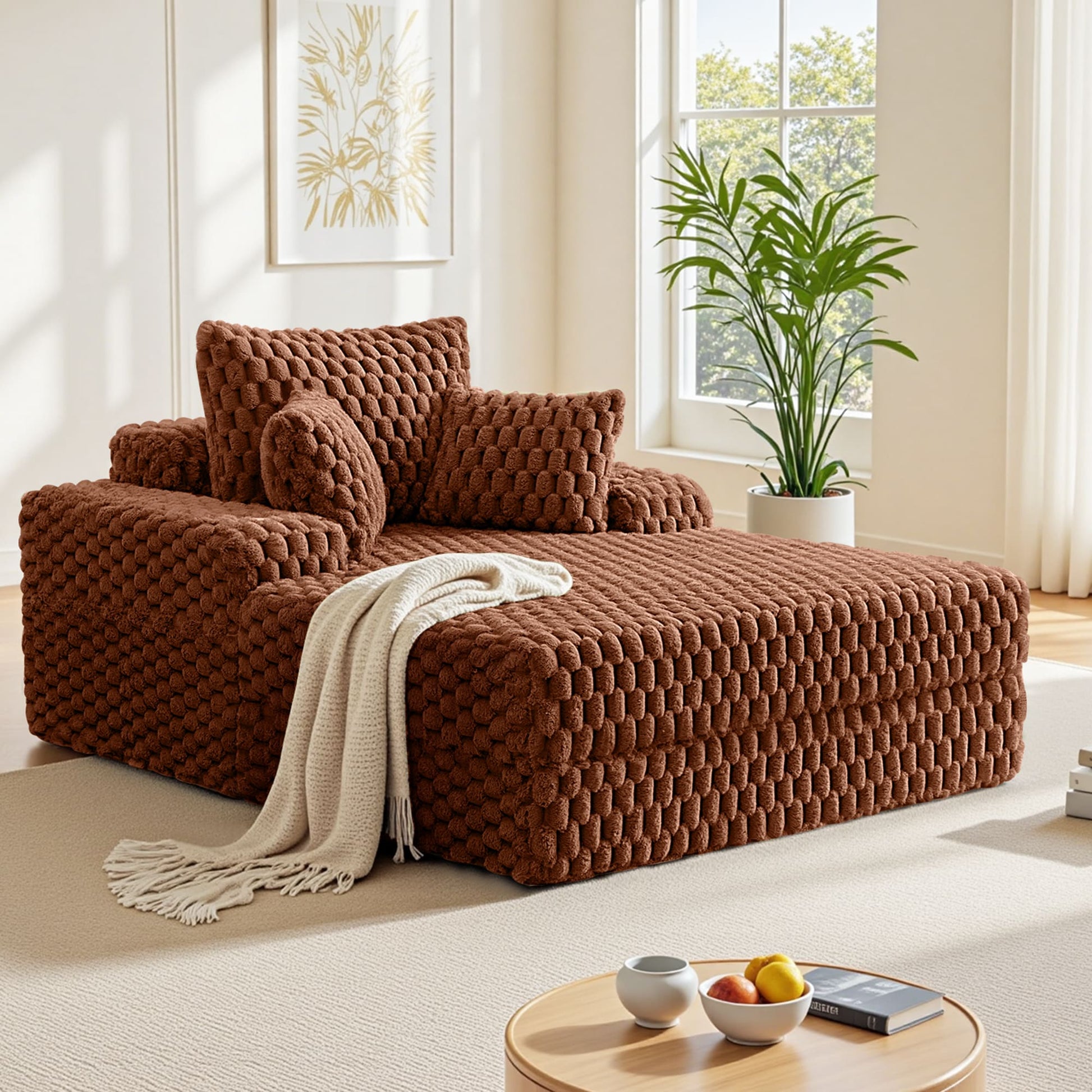 47.6"W Oversized Floor Chaise Lounge Sofa Bed