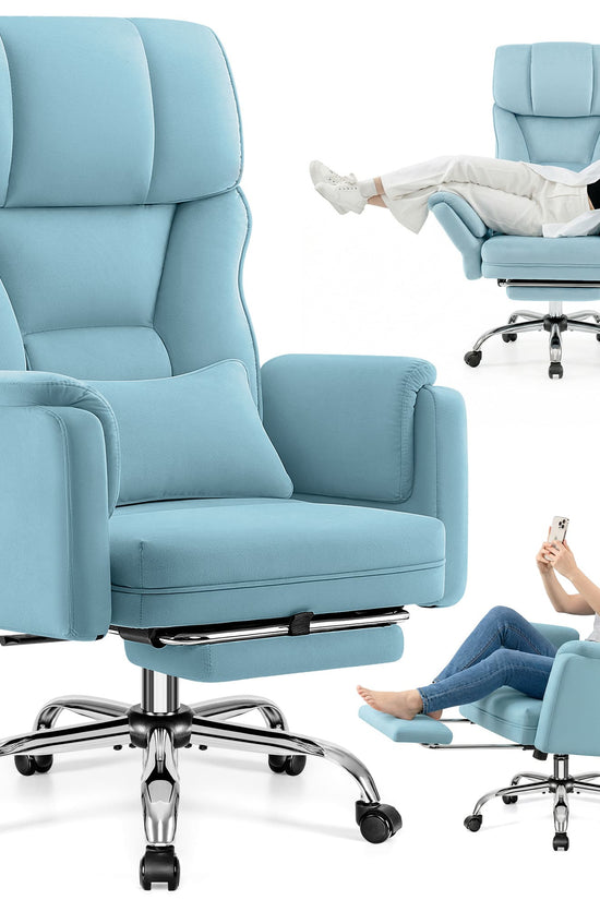 Ergonomic Velvet Office Chair with Wide Cross and Flip-Up Arms