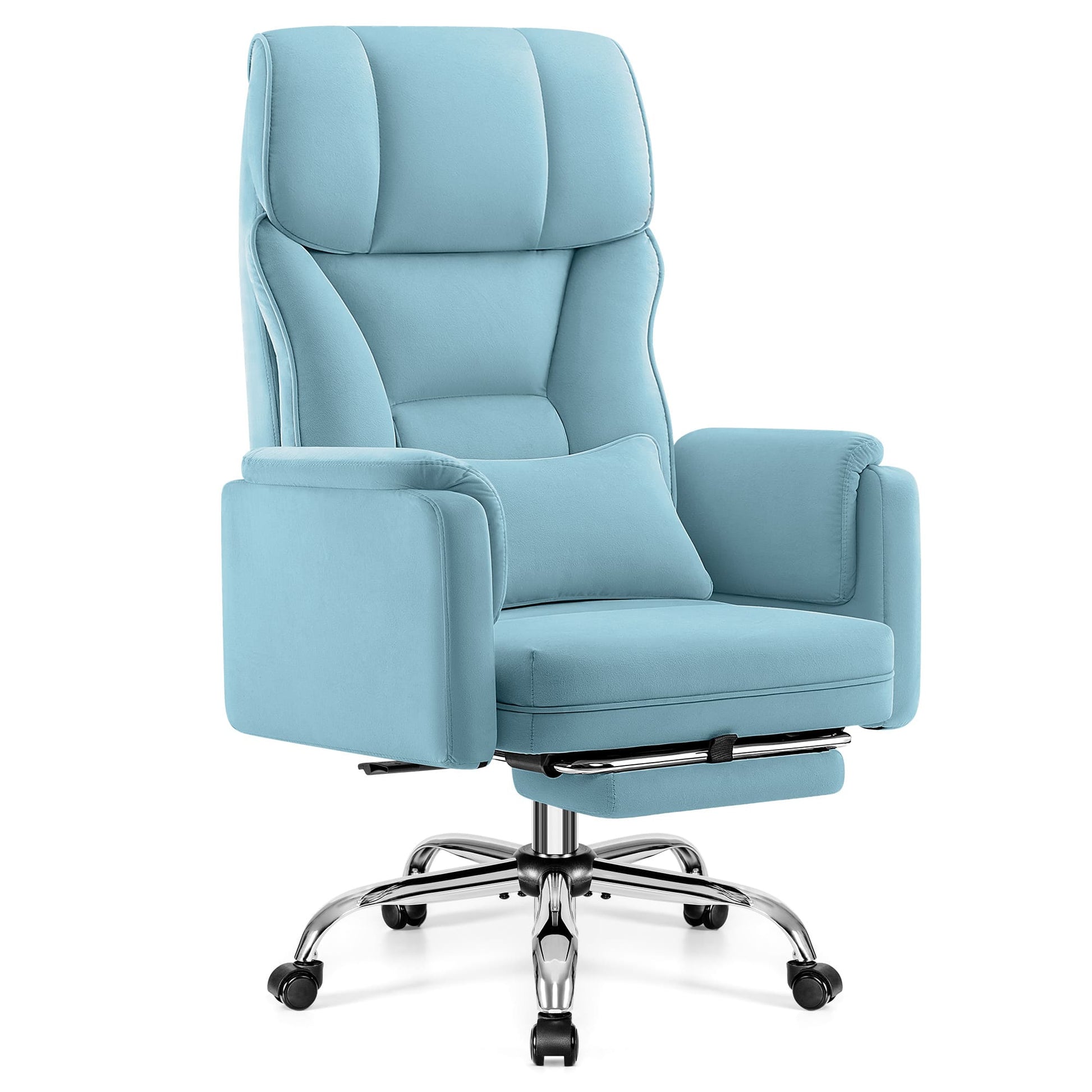Ergonomic Velvet Office Chair with Wide Cross and Flip-Up Arms