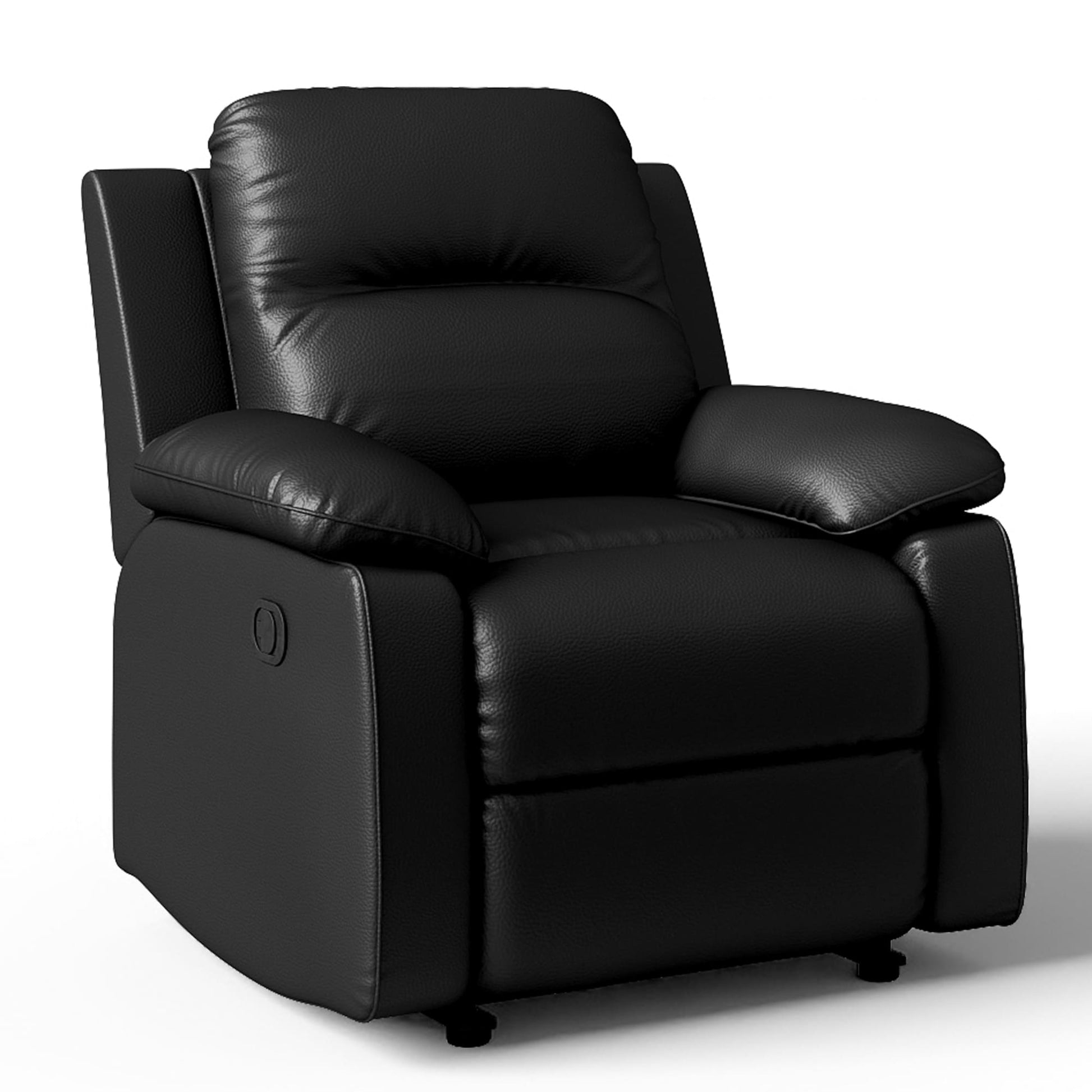 Leather Manual Recliner Sofa with Smooth Recline and Footrest
