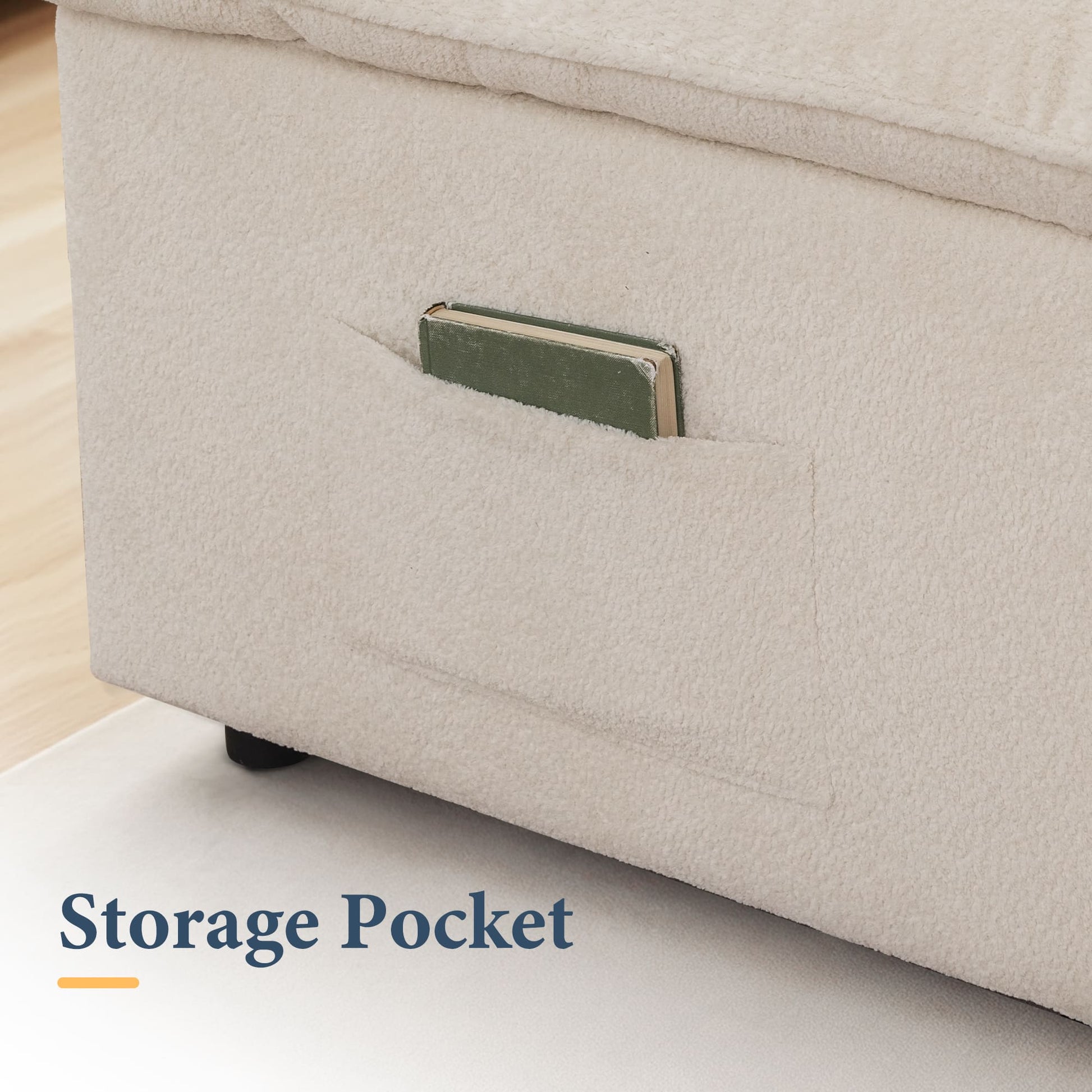 7-Seater Modular Sectional Sofa Couch with Pull-Out Sleeper and Storage