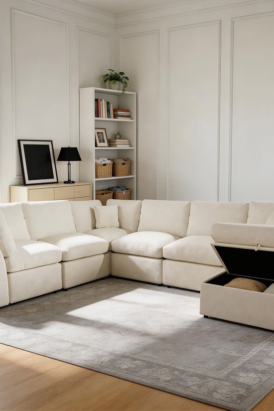 5-seat Modular Sectional Sofa with Hidden Storage