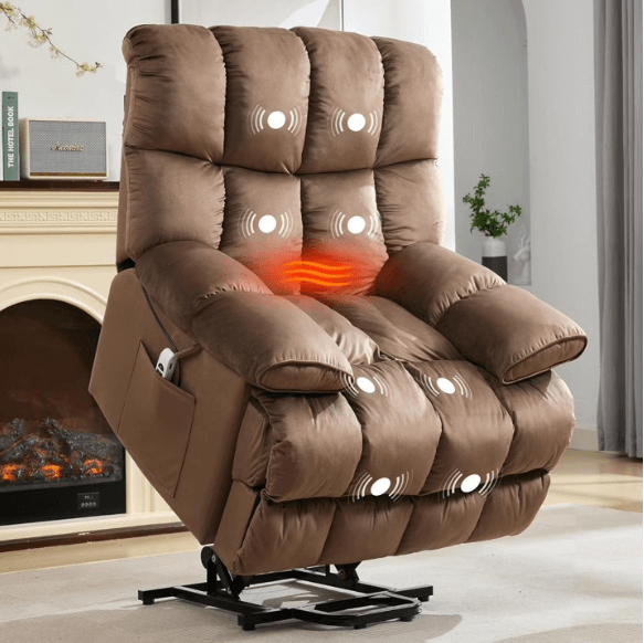 Infinite Position Power Lift Recliner Chair with Massage and Heating for Elderly