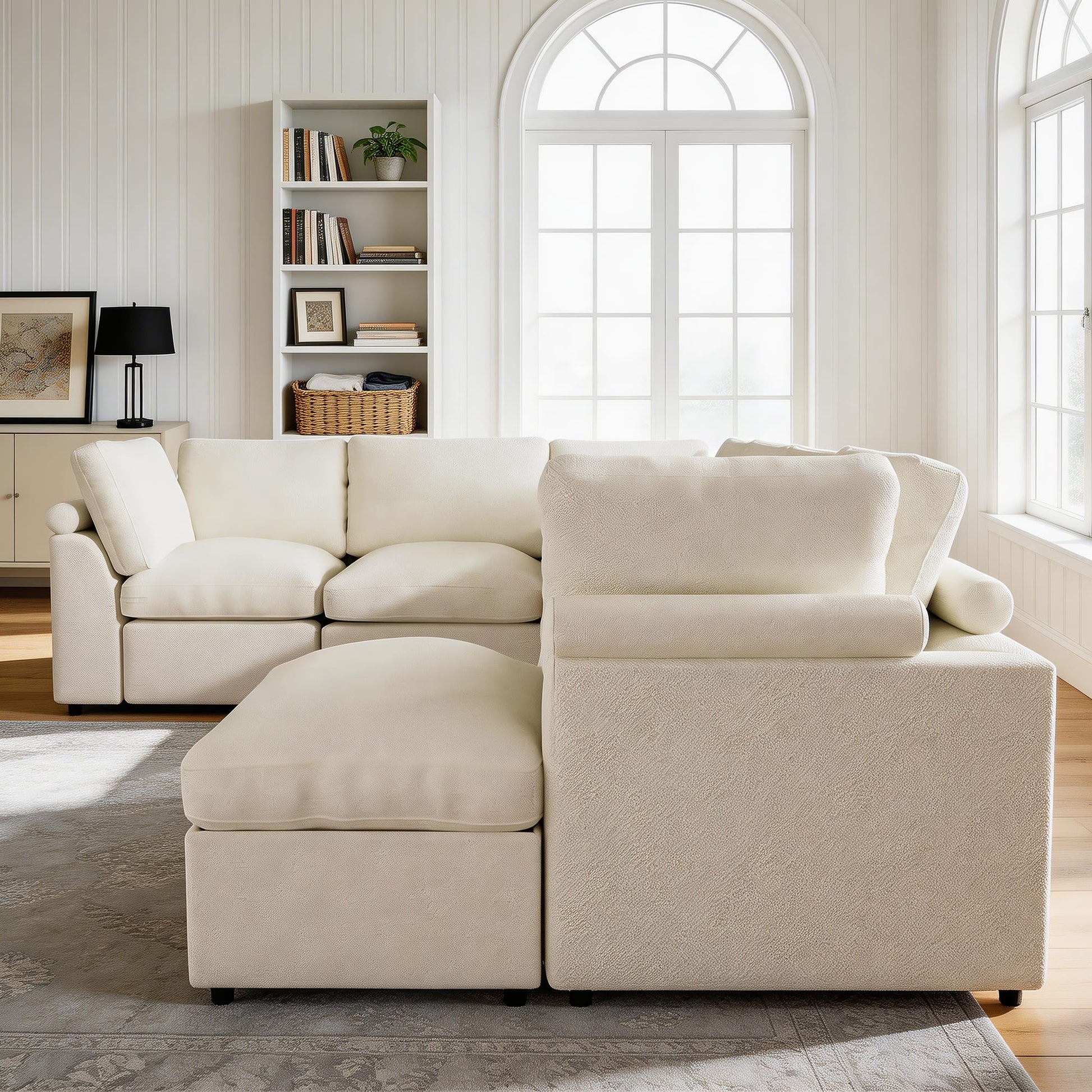 5-seat Modular Sectional Sofa with Hidden Storage