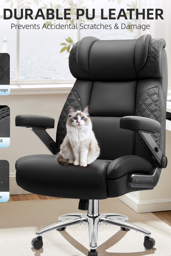 Widened Big and Tall Leather Executive Back Support Office Chair 309