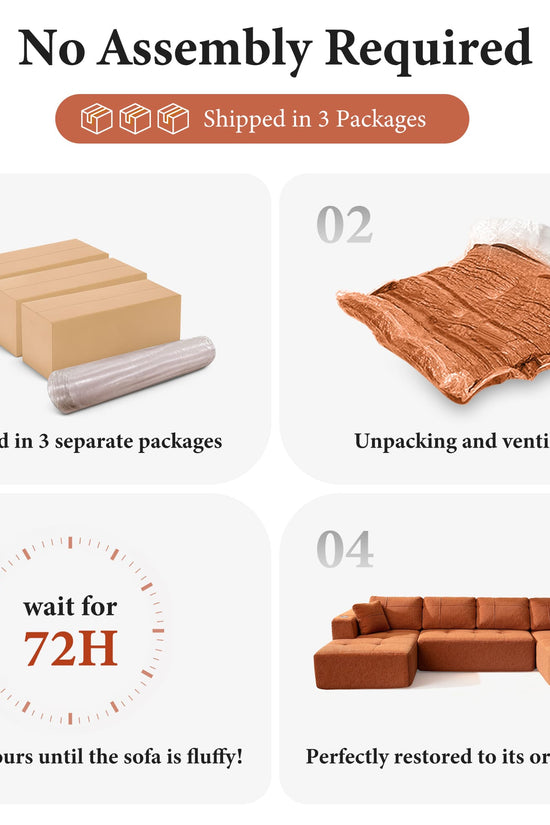 Modular Oversized U-Shaped Deep Seating Sectional Sofa