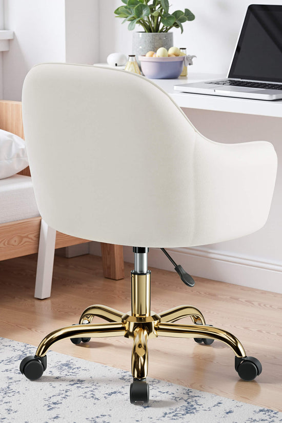 Modern Vanity Chair with Adjustable Height and Comfy Back Support