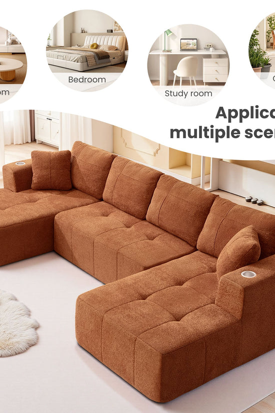 Modular Oversized U-Shaped Deep Seating Sectional Sofa