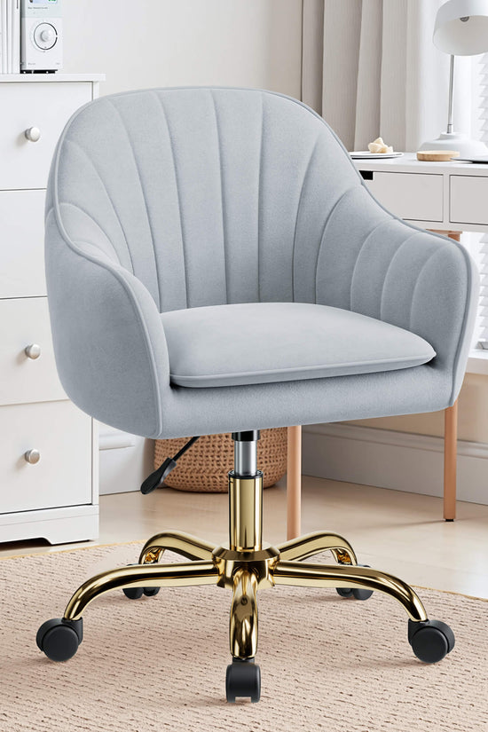 Modern Vanity Chair with Adjustable Height and Comfy Back Support
