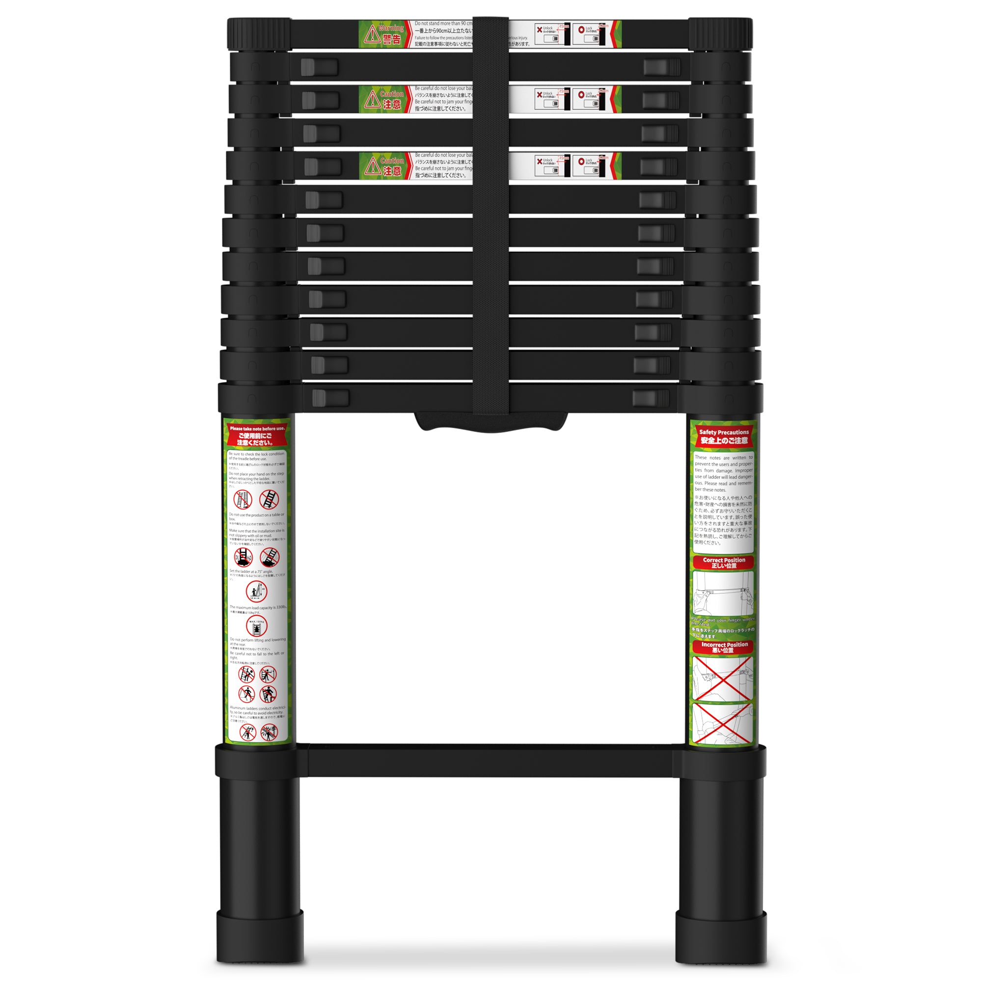 Primy Primy 16.5 FT Telescoping Ladder, Aluminum One-button Retraction Colla ...