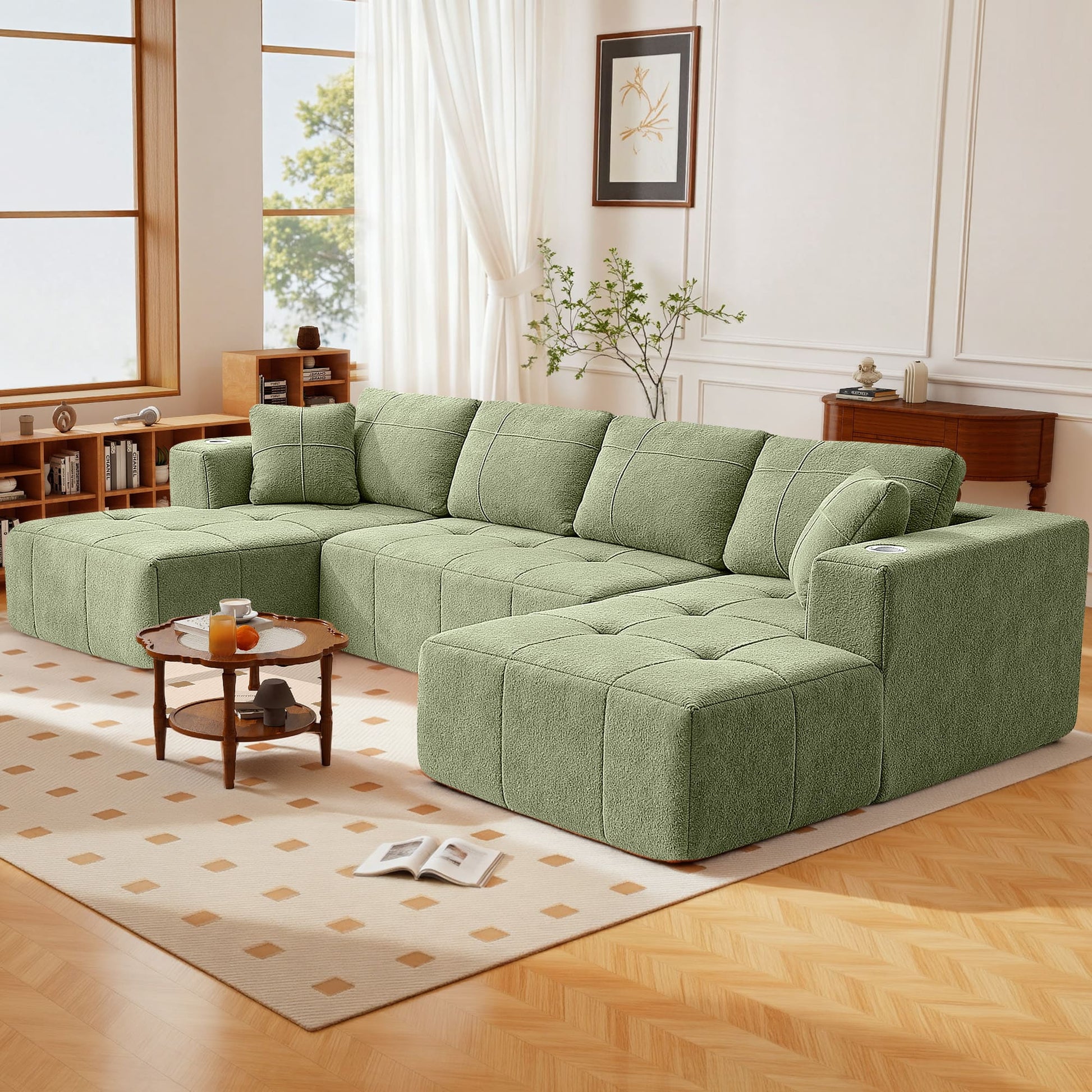 Modular Oversized U-Shaped Deep Seating Sectional Sofa