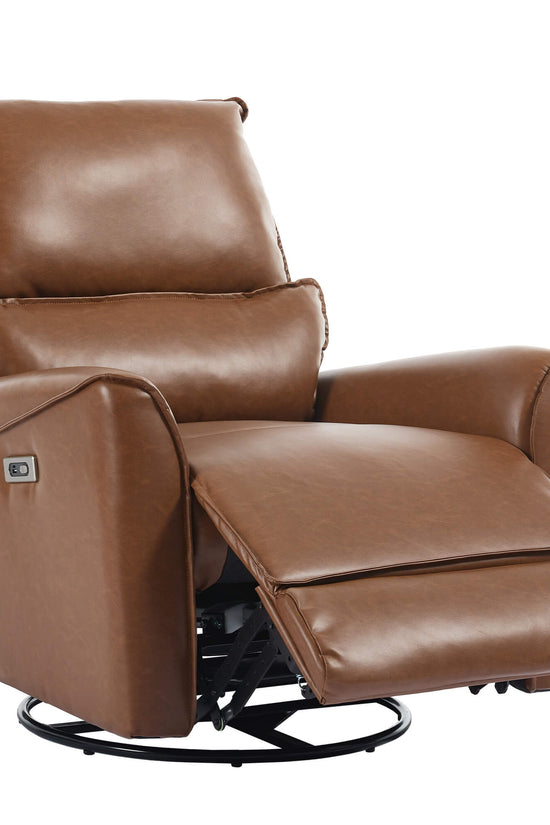 Modern Leather Power Swivel Rocker Recliner Chair